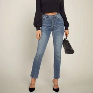 Reformation Liza High Rise Blue Jeans